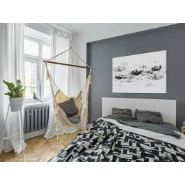 Nenufary na wodzie - nowoczesny obraz na płótnie - 120x80 cm