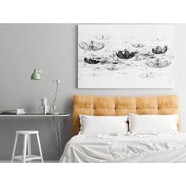 Nenufary na wodzie - nowoczesny obraz na płótnie - 120x80 cm