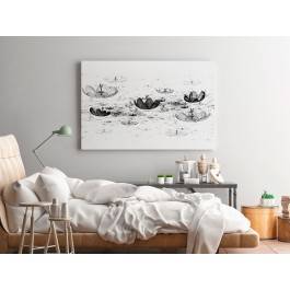 Nenufary na wodzie - nowoczesny obraz na płótnie - 120x80 cm