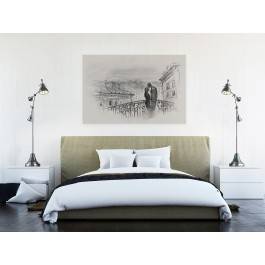 Most miłości - nowoczesny obraz na płótnie - 120x80 cm