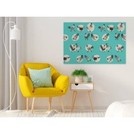 Kurka wodna - nowoczesny obraz na płótnie - 120x80 cm