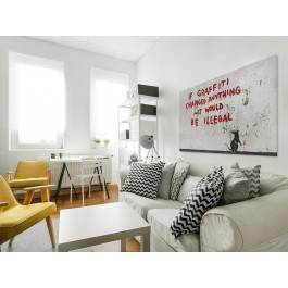 Banksy - If graffiti changed anything - nowoczesny obraz na płótnie - 120x80 cm
