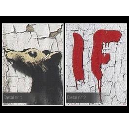 Banksy - If graffiti changed anything - nowoczesny obraz na płótnie - 120x80 cm