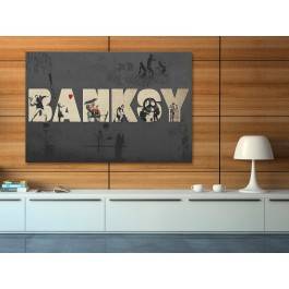 Banksy - Street art - nowoczesny obraz na płótnie - 120x80 cm Banksy - Street art - nowoczesny obraz na płótnie - 120x80 cm