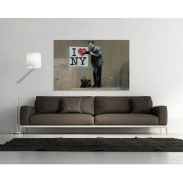 Banksy - I love NY - nowoczesny obraz na płótnie - 120x80 cm