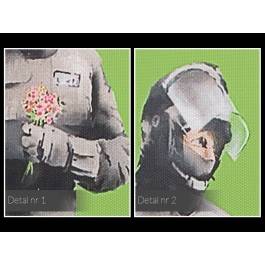 Banksy - Happy SWAT team - nowoczesny obraz na płótnie - 120x80 cm Banksy - Happy SWAT team - nowoczesny obraz na płótnie - 120x80 cm