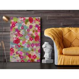 Kwietne patio - nowoczesny obraz na płótnie - 120x80 cm
