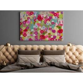 Kwietne patio - nowoczesny obraz na płótnie - 120x80 cm