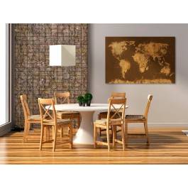 Mapa świata - nowoczesny obraz na płótnie - 120x80 cm