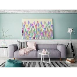 Lawendowa weranda - nowoczesny obraz na płótnie - 120x80 cm