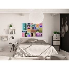 Kolorowe lata dziewięćdziesiąte - nowoczesny obraz na płótnie - 120x80 cm