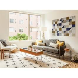 Trójkąty i kwadraty - nowoczesny obraz na płótnie - 120x80 cm