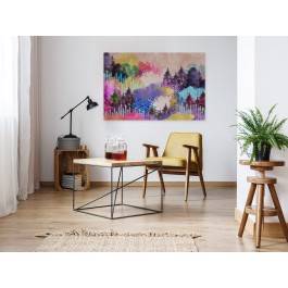 Dolina tęczy - nowoczesny obraz na płótnie - 120x80 cm